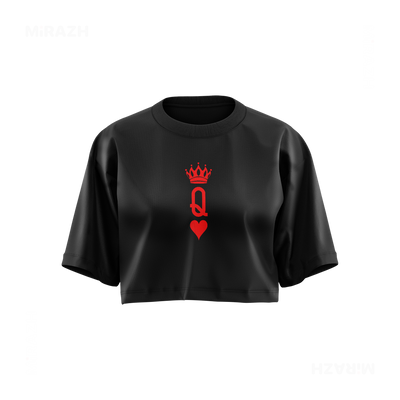 QueenOfHearts Over Sized Crop Top 01 Black