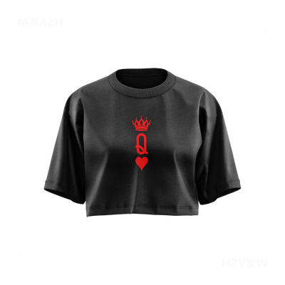 QueenOfHearts Over Sized Crop Top 01 Faded Black
