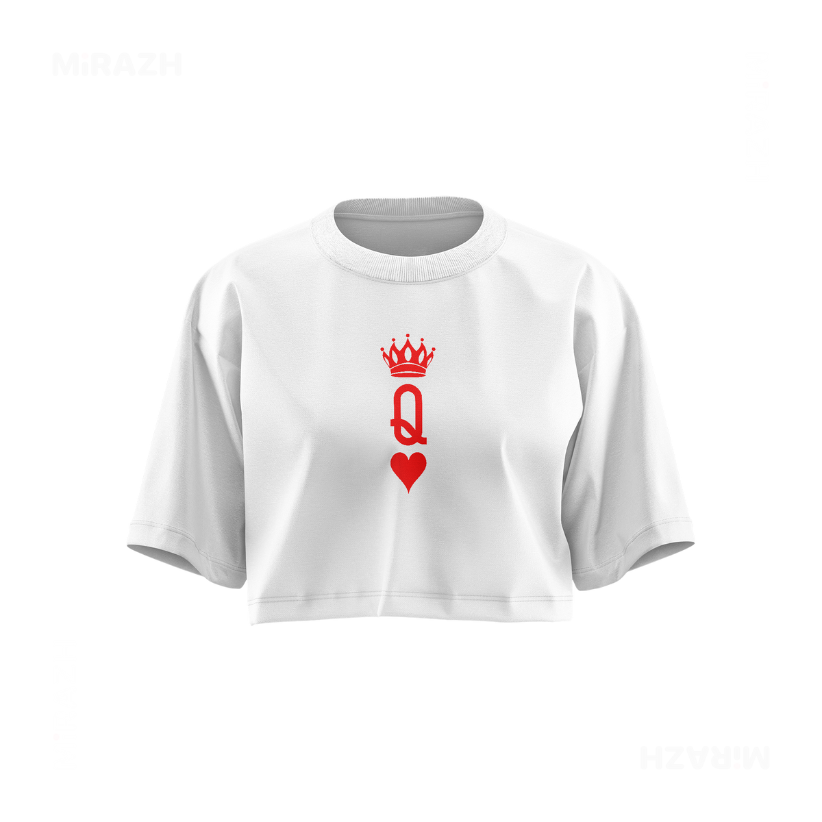 QueenOfHearts Over Sized Crop Top 01 White
