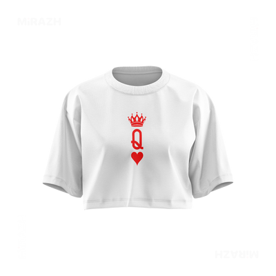 QueenOfHearts Over Sized Crop Top 01 White