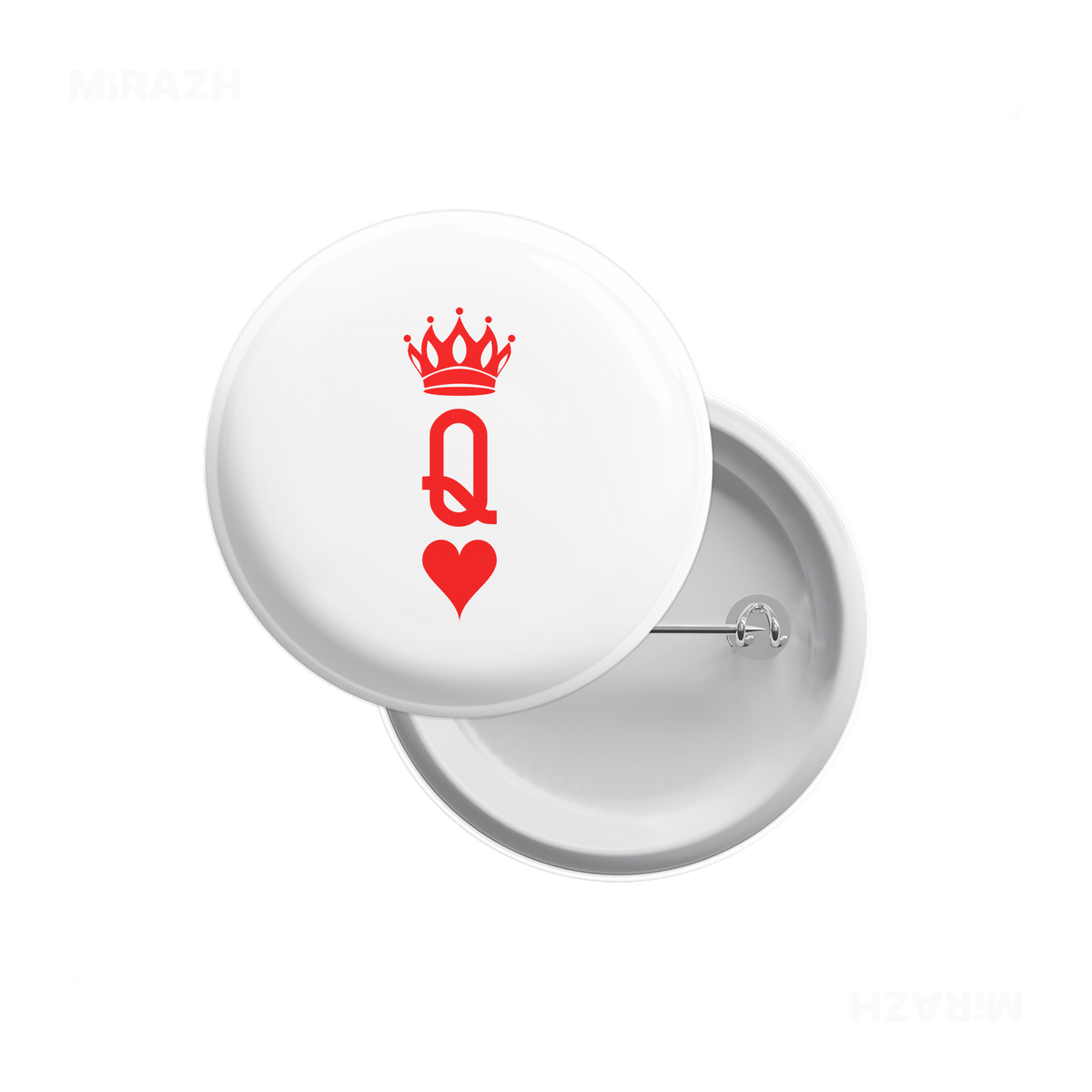 QueenOfHearts Pin Buttons 01 Round