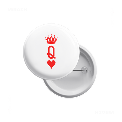 QueenOfHearts Pin Buttons 01 Round