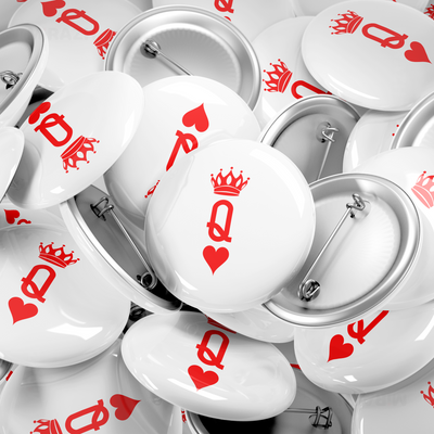 QueenOfHearts Pin Buttons 06 Round