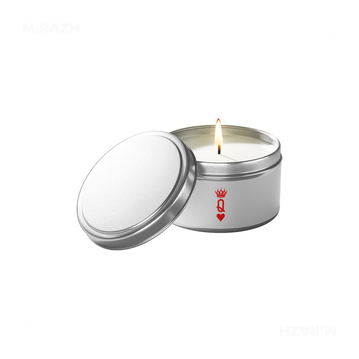 QueenOfHearts Tin Candle 01 Silver