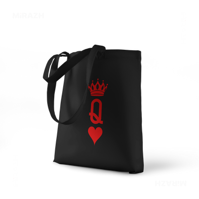QueenOfHearts Tote Bags 01 Black