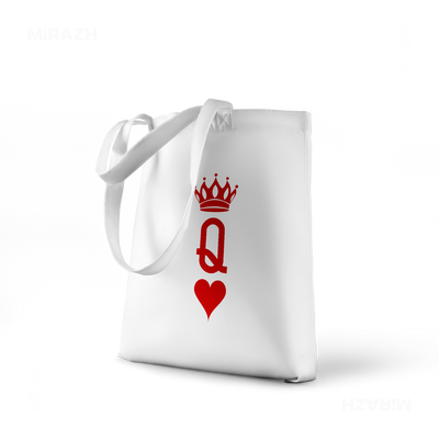 QueenOfHearts Tote Bags 01 White