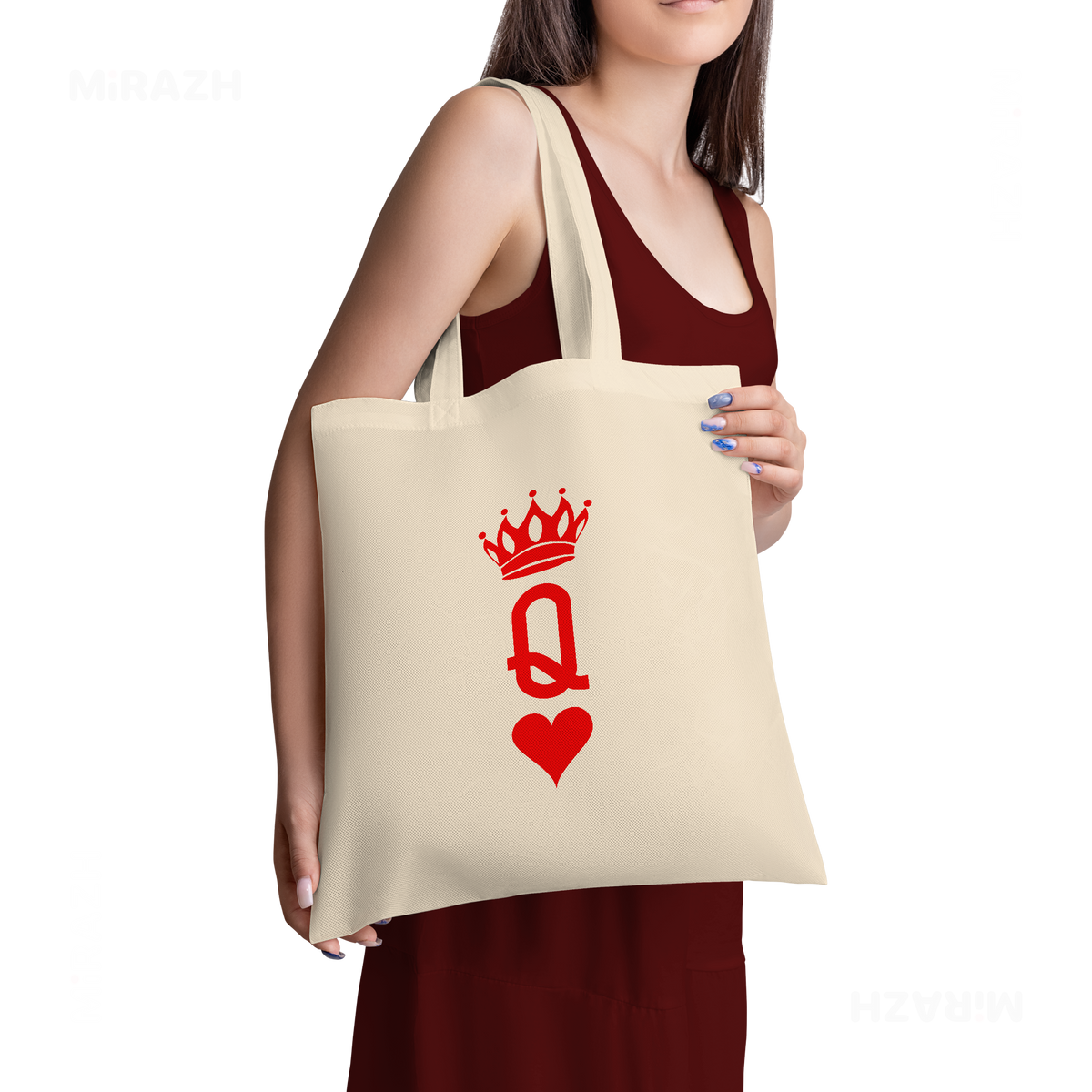QueenOfHearts Tote Bags 02 Natural
