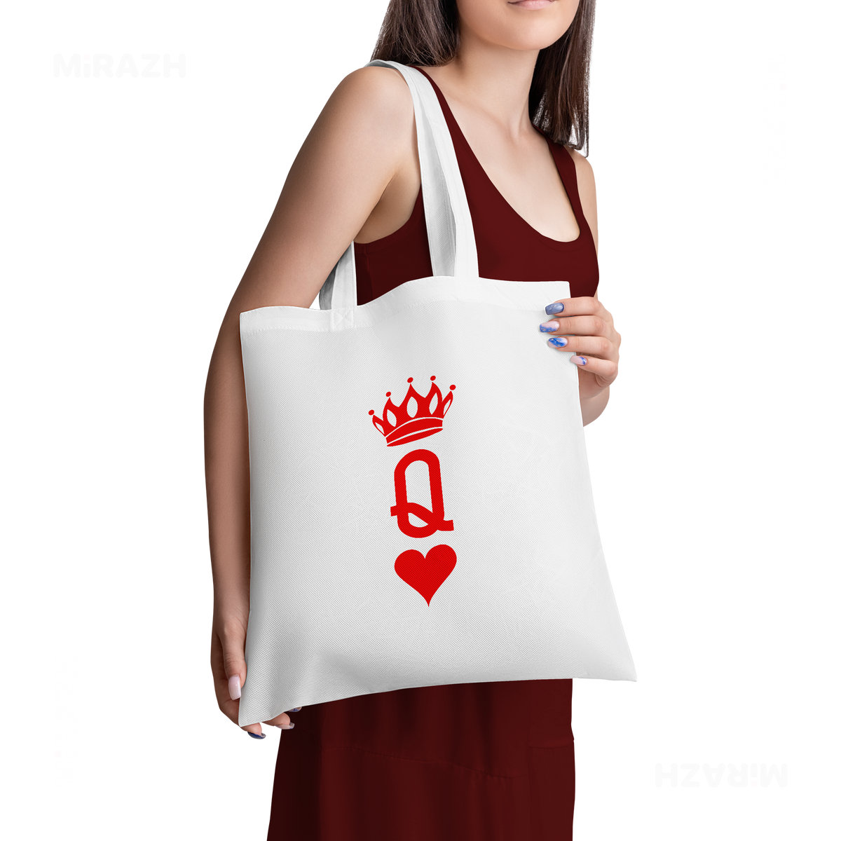 QueenOfHearts Tote Bags 02 White