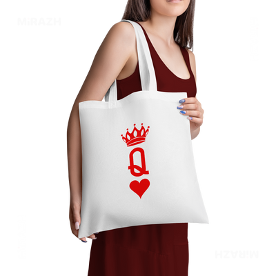 QueenOfHearts Tote Bags 02 White