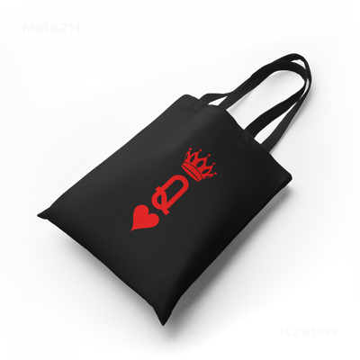 QueenOfHearts Tote Bags 04 Black