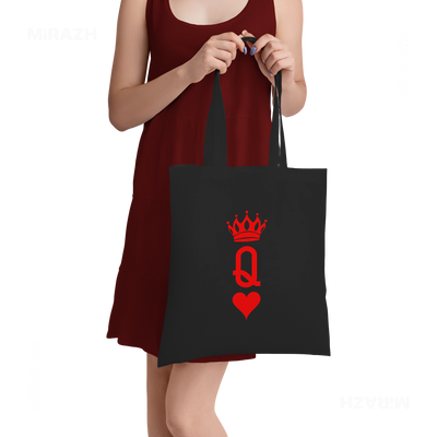QueenOfHearts Tote Bags 05 Black