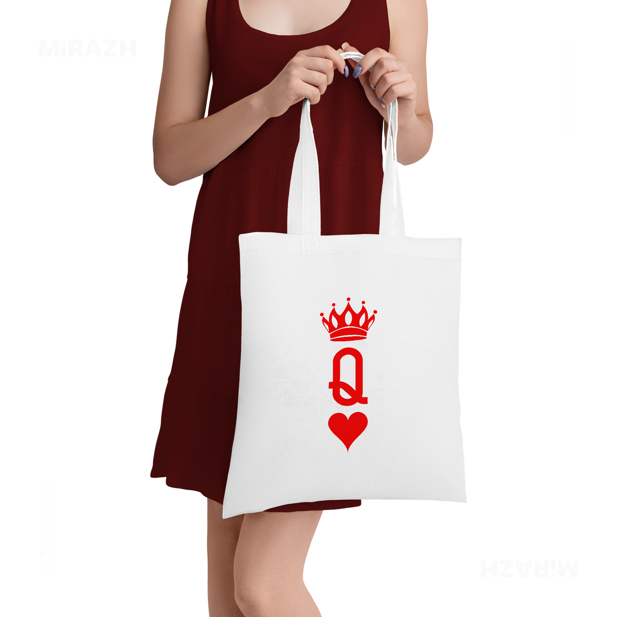 QueenOfHearts Tote Bags 05 White