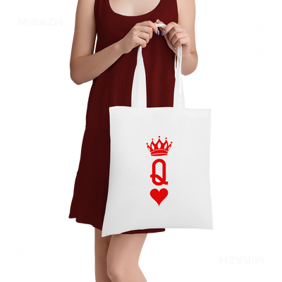 QueenOfHearts Tote Bags 05 White