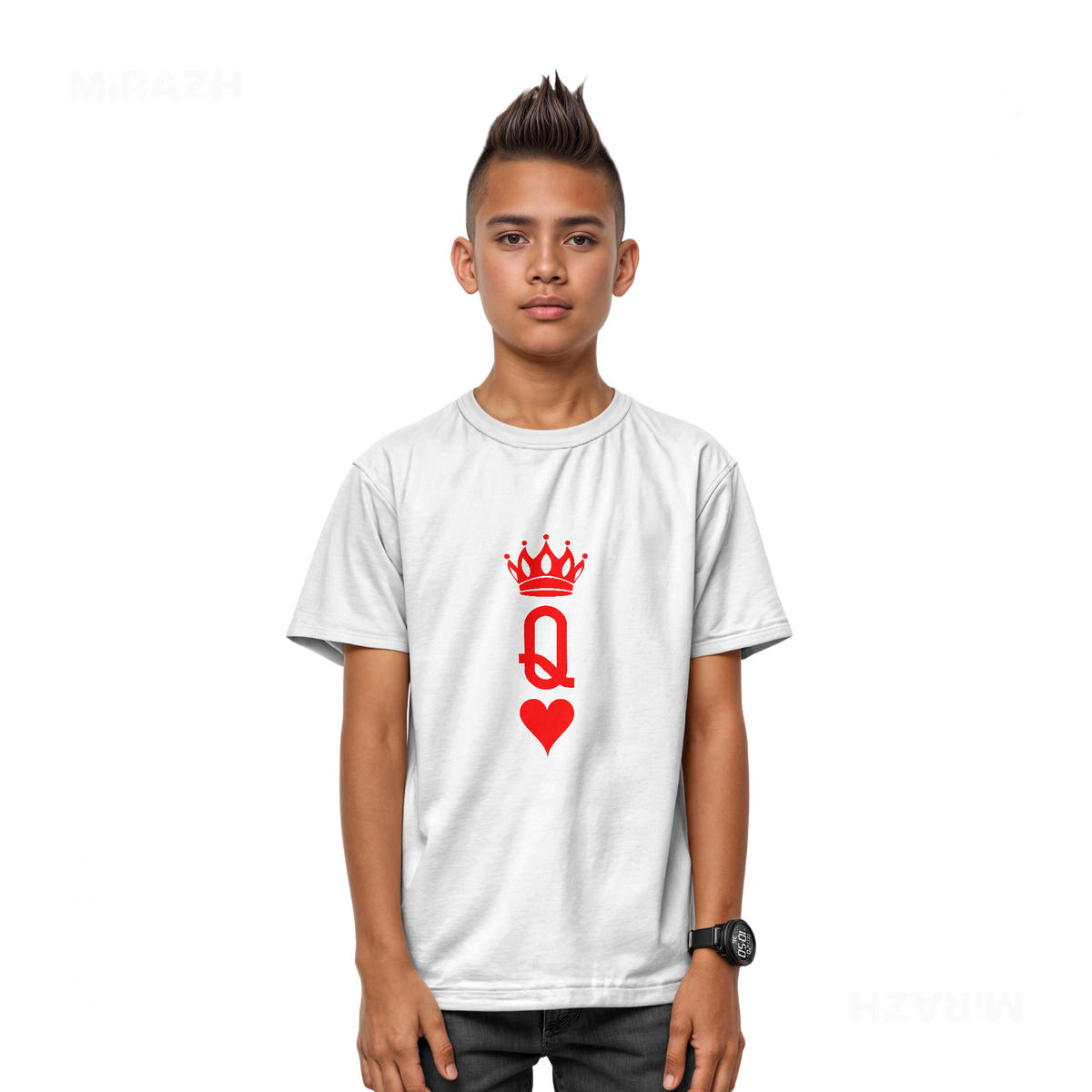 QueenOfHearts Youth T Shirt 03 White