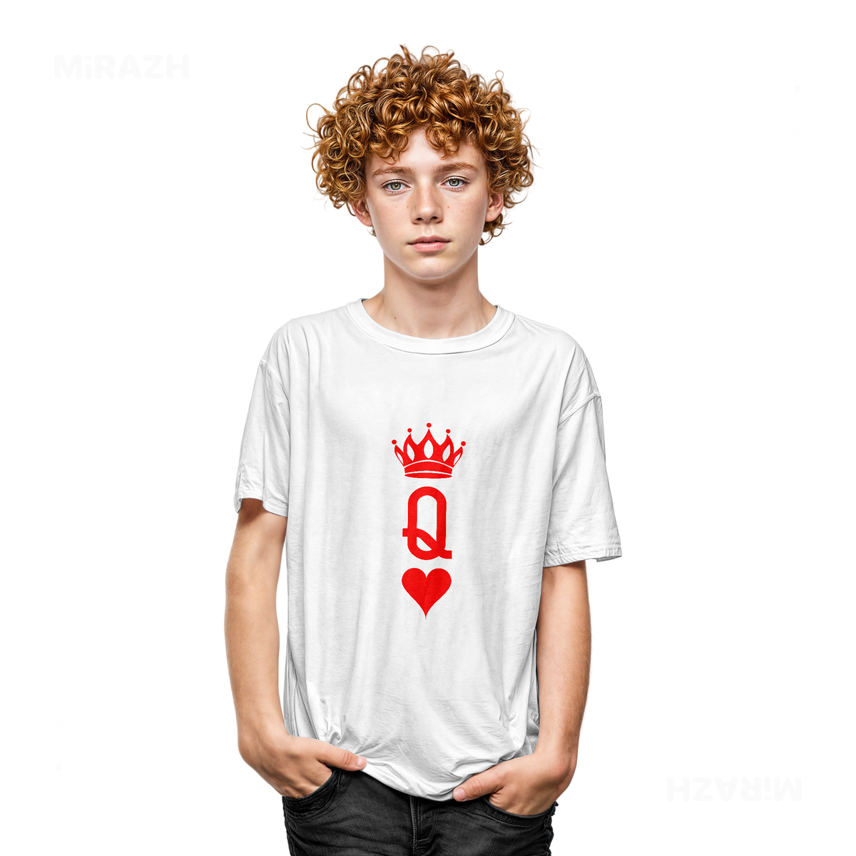 QueenOfHearts Youth T Shirt 05 White