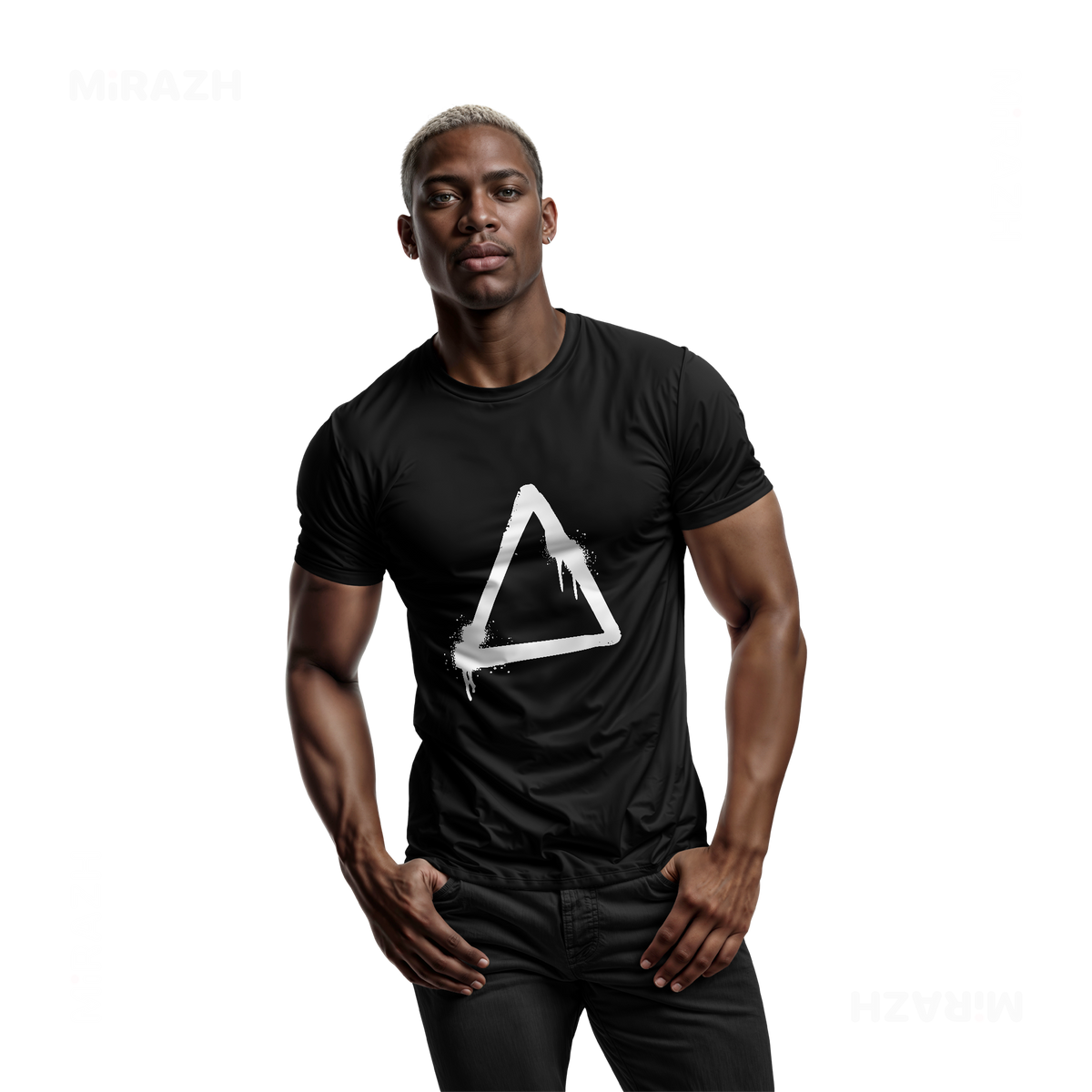 RisingTriangle Adult T Shirt 02 Black