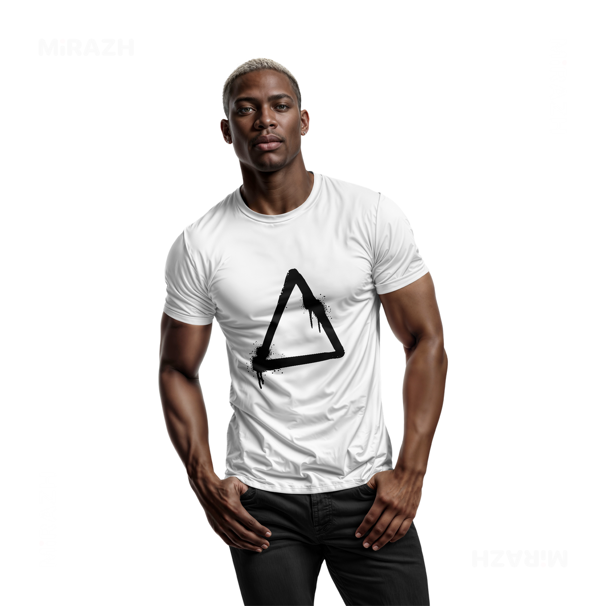RisingTriangle Adult T Shirt 02 White