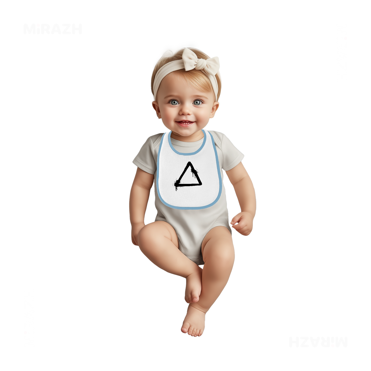 RisingTriangle Baby Bibs 02 White Lightblue