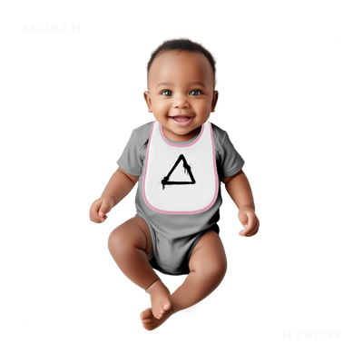RisingTriangle Baby Bibs 05 White Pink