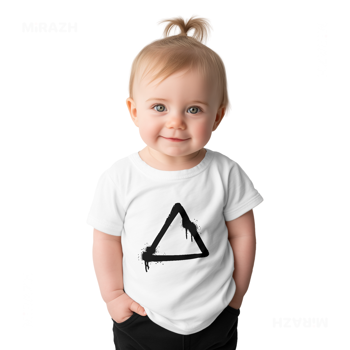 RisingTriangle Baby T Shirt 02 White