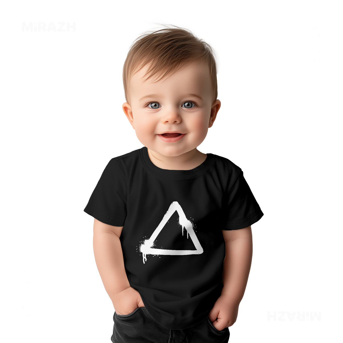 RisingTriangle Baby T Shirt 03 Black