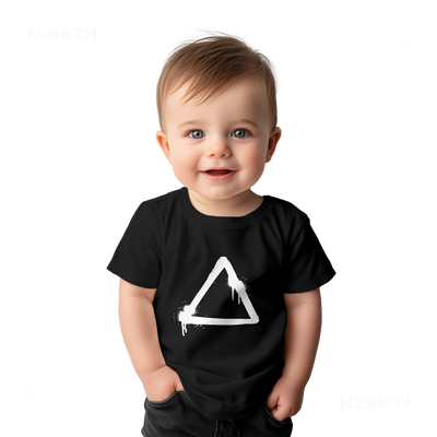 RisingTriangle Baby T Shirt 03 Black