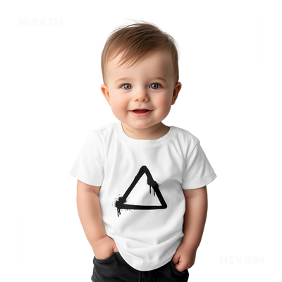 RisingTriangle Baby T Shirt 03 White