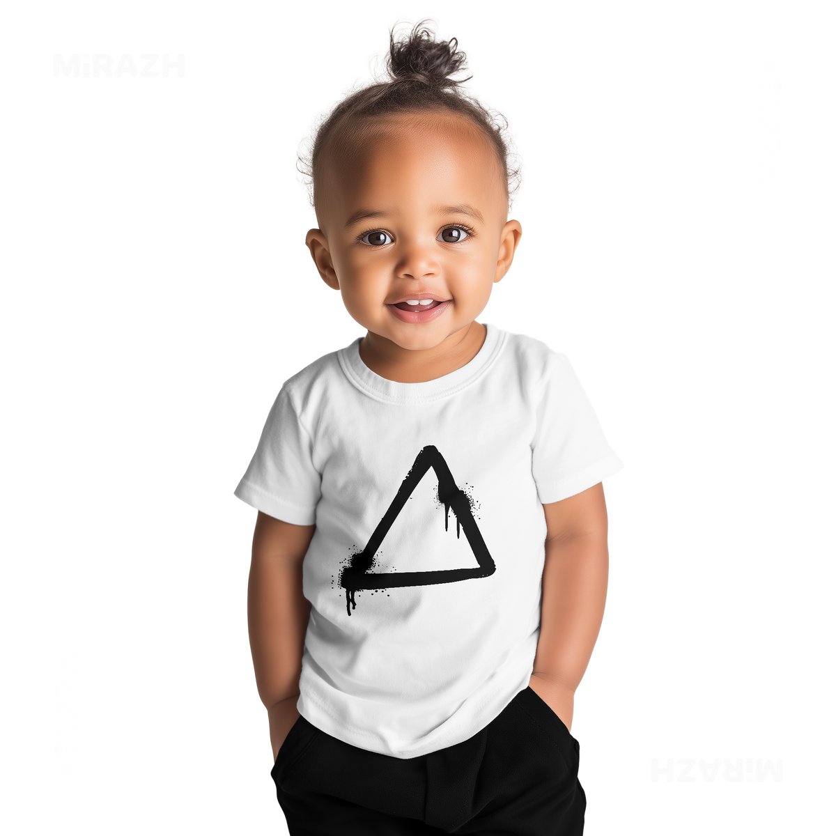 RisingTriangle Baby T Shirt 04 White