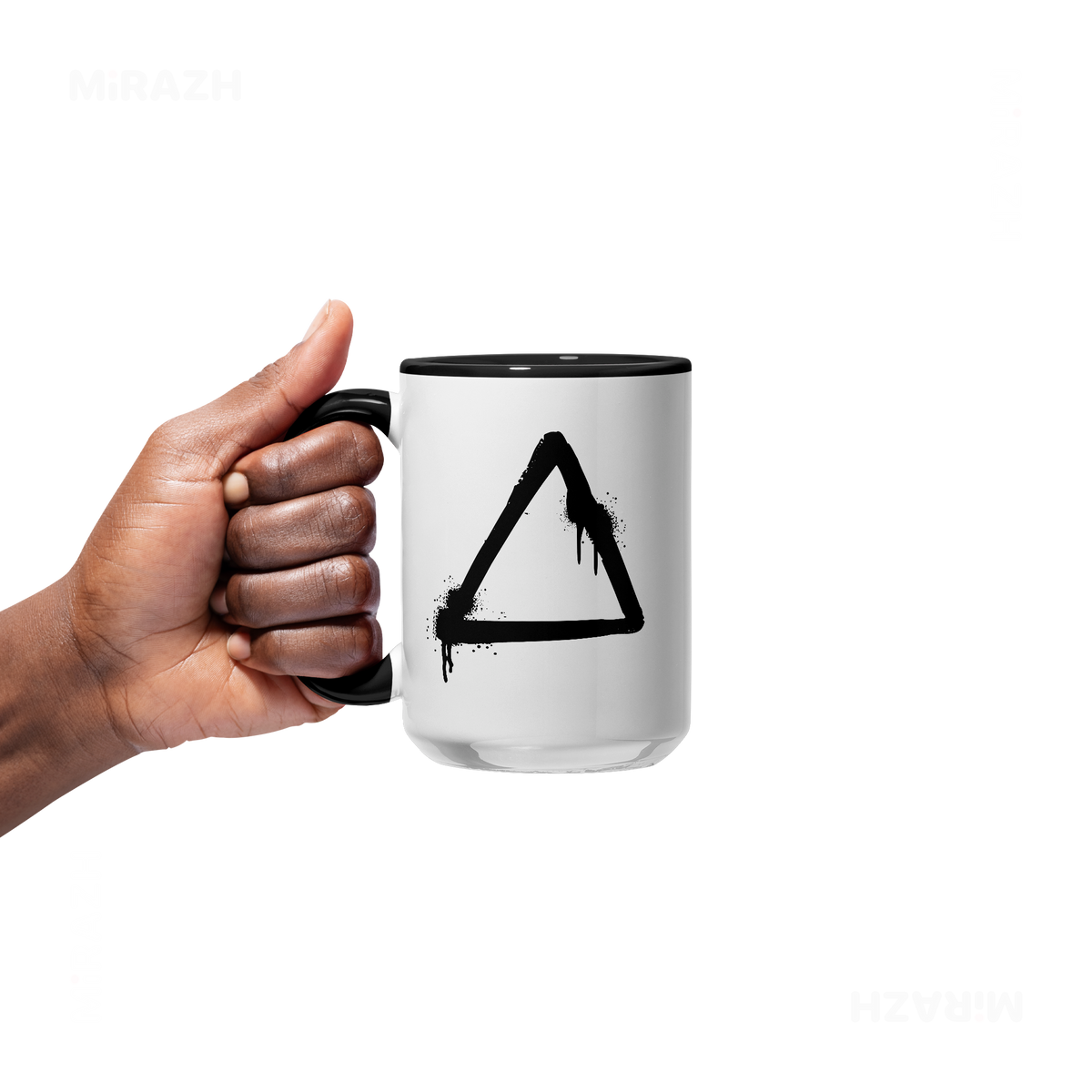 RisingTriangle Ceramic Mug 05 White Black