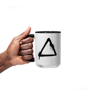 RisingTriangle Ceramic Mug 05 White Black