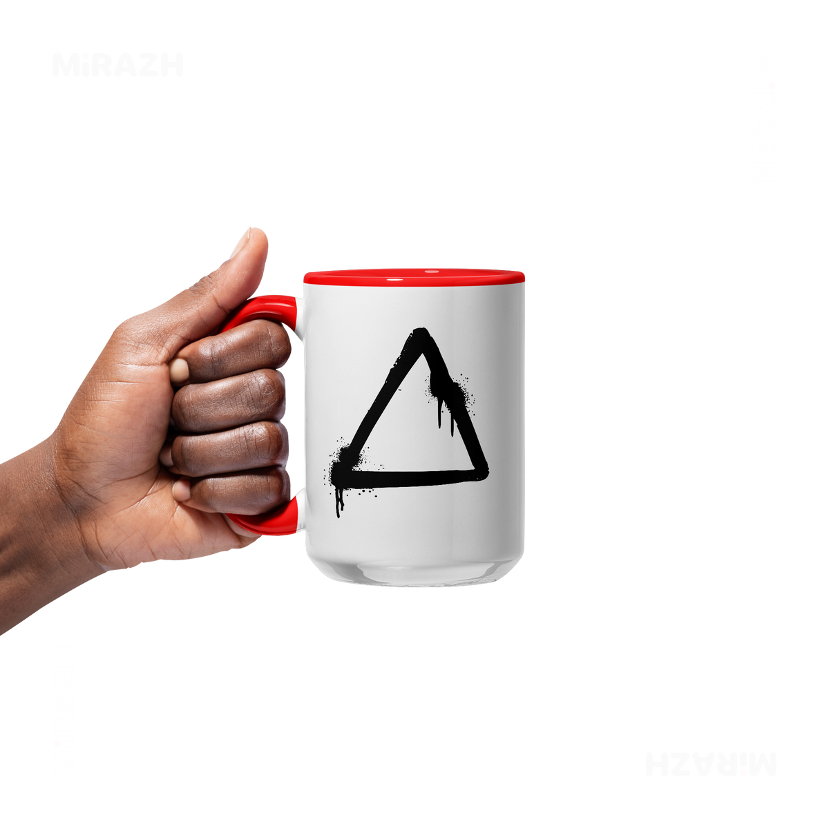 RisingTriangle Ceramic Mug 05 White Red