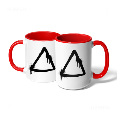 RisingTriangle Ceramic Mug 07 White Red