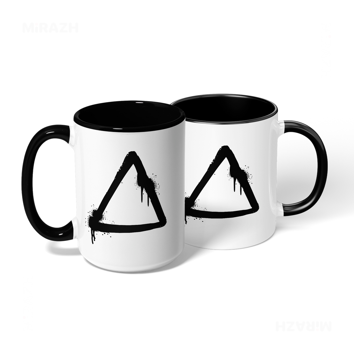RisingTriangle Ceramic Mug 08 White Black