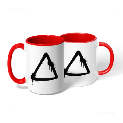 RisingTriangle Ceramic Mug 08 White Red