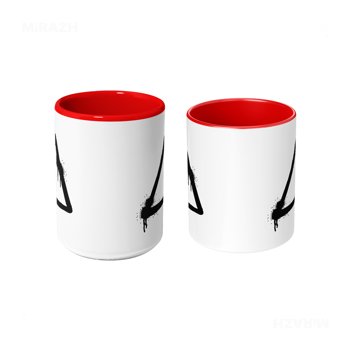 RisingTriangle Ceramic Mug 09 White Red