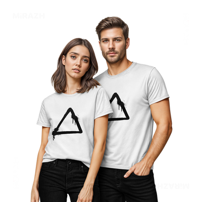 RisingTriangle Couple T Shirt 02 White
