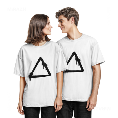 RisingTriangle Couple T Shirt 05 White