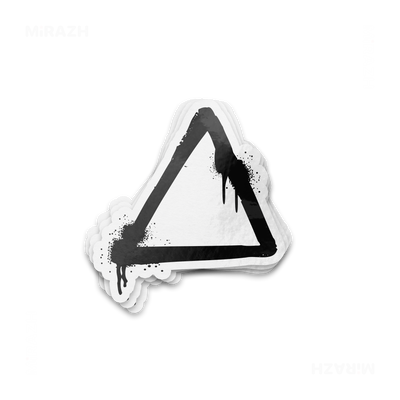 RisingTriangle Die Cut Outdoor Sticker 01 White