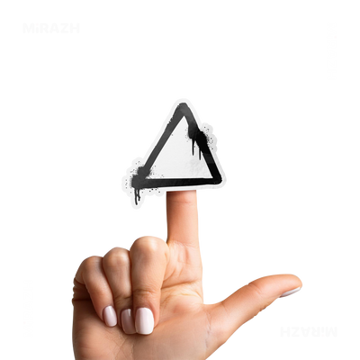 RisingTriangle Die Cut Outdoor Sticker 02 White
