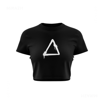 RisingTriangle Fitted Crop Top 01 Black