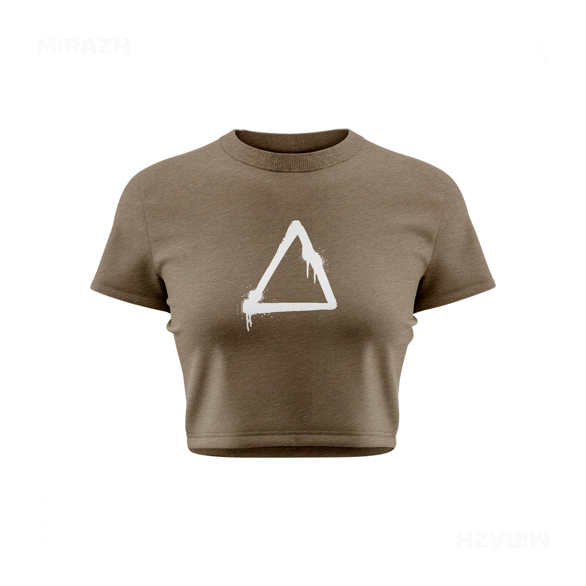 RisingTriangle Fitted Crop Top 01 Heather Olive