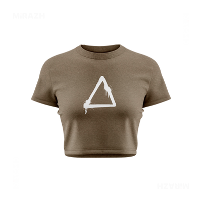 RisingTriangle Fitted Crop Top 01 Heather Olive