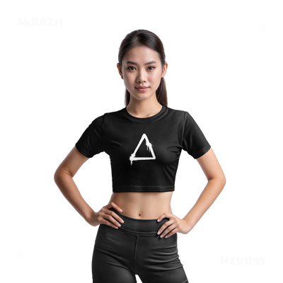 RisingTriangle Fitted Crop Top 03 Black
