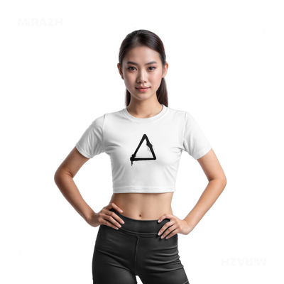 RisingTriangle Fitted Crop Top 03 White