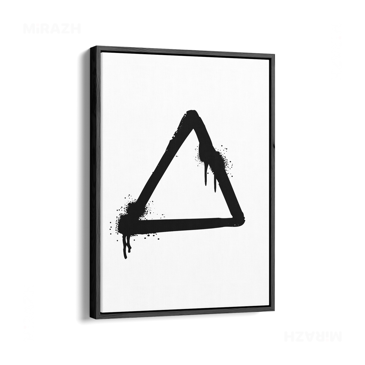 RisingTriangle Framed Canvas 01 Black Wood