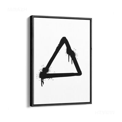 RisingTriangle Framed Canvas 01 Black Wood