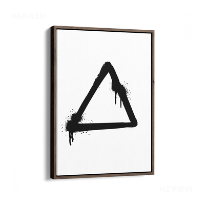 RisingTriangle Framed Canvas 01 Dark Wood