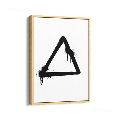RisingTriangle Framed Canvas 01 Natural Wood