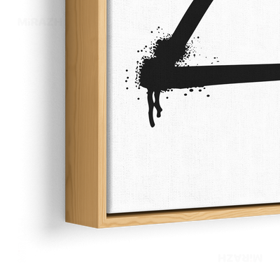 RisingTriangle Framed Canvas 02 Natural Wood