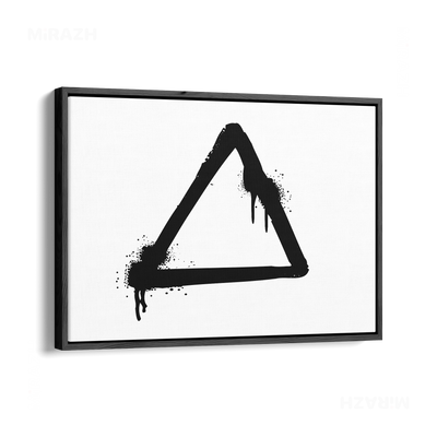 RisingTriangle Framed Canvas 03 Black Wood